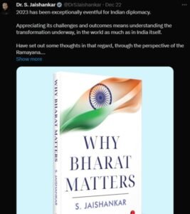 S Jaishankar's book ‘Why Bharat Matters’ English edition in 2024